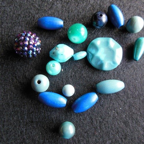 Perles en mélanges turquoise
