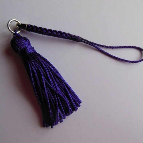Pompon bijoux de sac dragonne violet