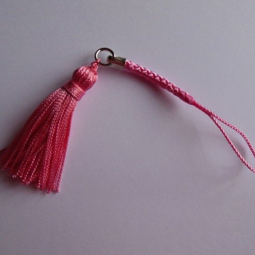 Pompon bijoux de sac dragonne rose