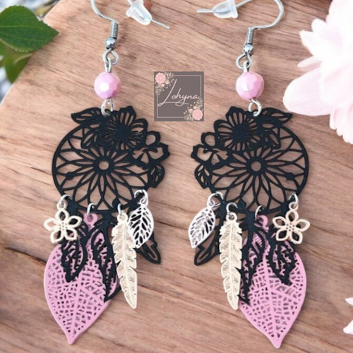 Boucles d'oreilles filigrane "attrape-rêve"