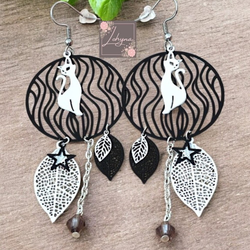 Boucles d'oreilles filigrane "le chat"
