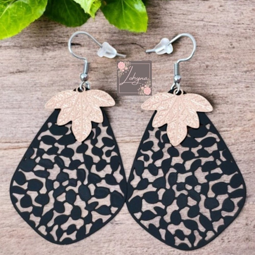 Boucles d'oreilles filigrane " feuille"