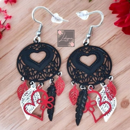 Boucles d'oreilles filigrane" cœur"