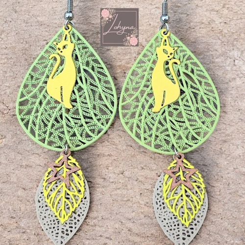 Boucles d'oreilles filigrane "les chats"