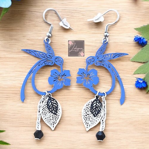Boucles d'oreilles filigrane "colibri"