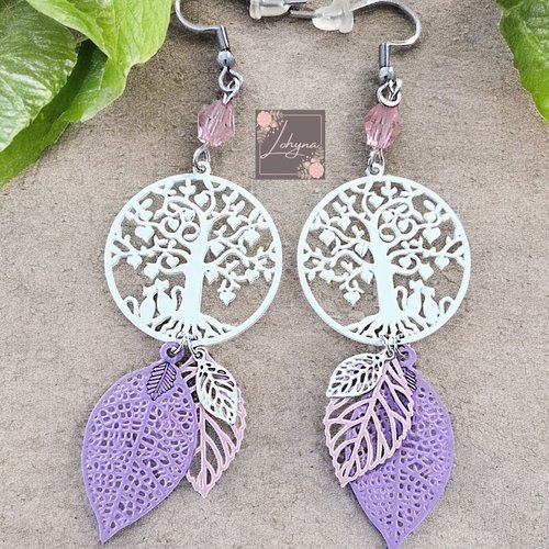 Boucles d'oreilles filigrane "arbre de vie"