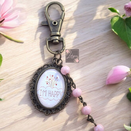 Bijou de sac cabochon "happy