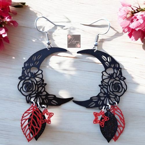 Boucles d'oreilles filigrane "lune"