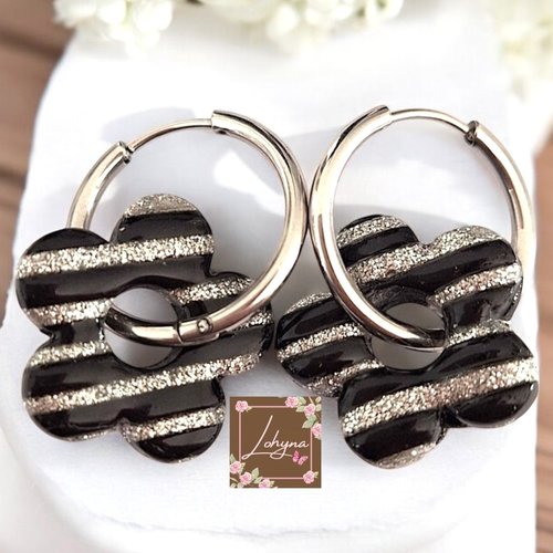 Boucles d'oreilles créoles interchangeables "alina"