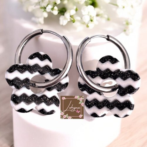 Boucles d'oreilles créoles interchangeables "zigzag"