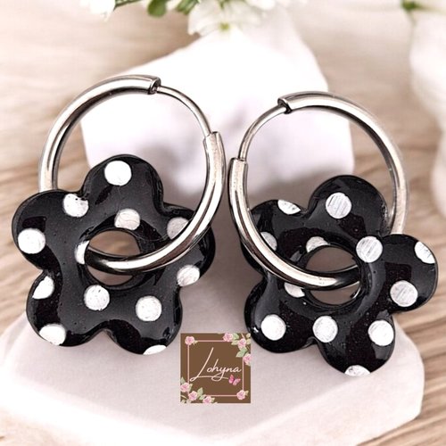 Boucles d'oreilles créoles interchangeables "lily"