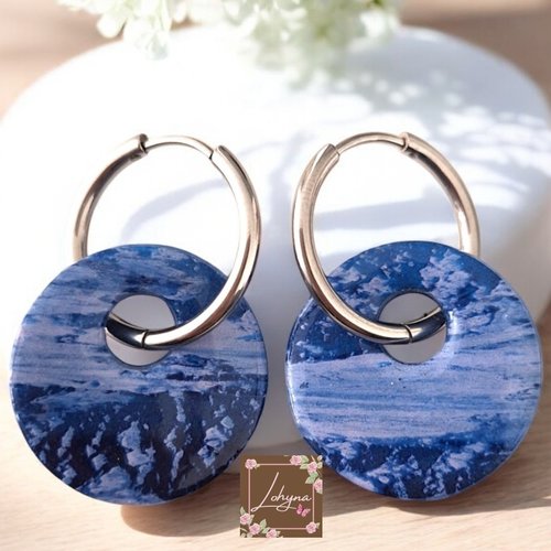 Boucles d'oreilles créoles interchangeables "nuage"