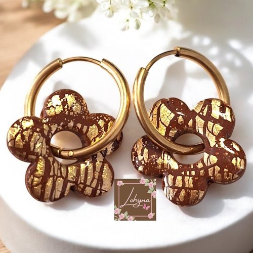 Boucles d'oreilles créoles interchangeables "louna"