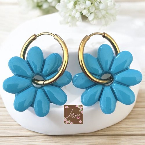 Boucles d'oreilles créoles interchangeables "lou"