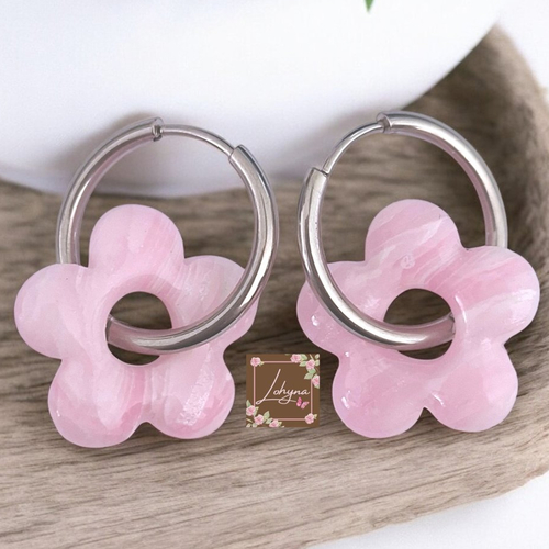Boucles d'oreilles créoles interchangeables "valentine"