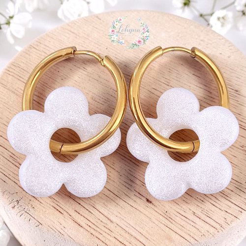 Boucles d'oreilles créoles interchangeables "aélis"