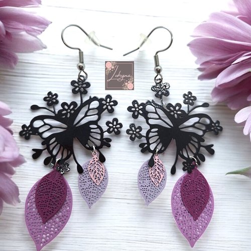 Boucles d'oreilles filigrane "papillon"