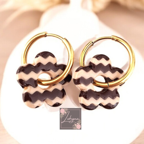 Boucles d'oreilles créoles interchangeables "nature"
