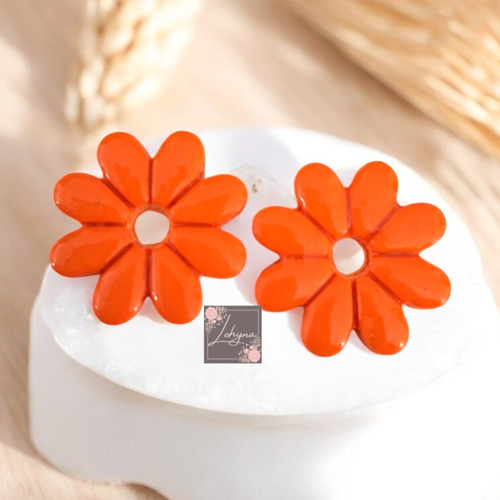Pampilles pour créoles interchangeables "orange"