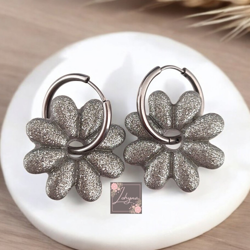 Boucles d'oreilles créoles interchangeables "moon"