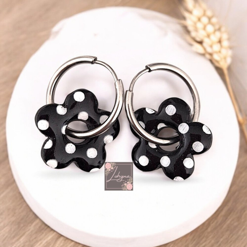 Boucles d'oreilles créoles interchangeables "lily"