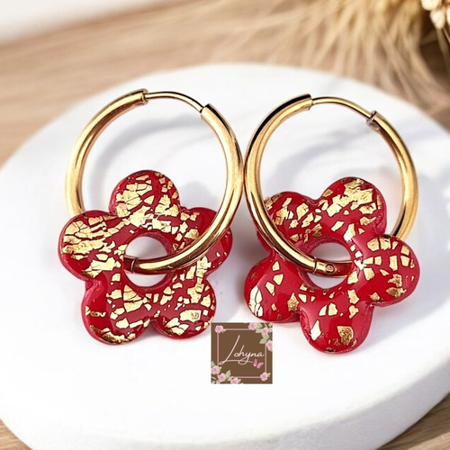 Boucles d'oreilles créoles interchangeables "maya"