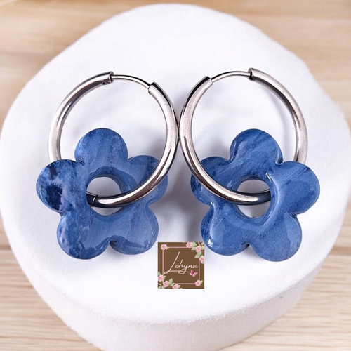 Boucles d'oreilles créoles interchangeables "luna"
