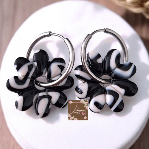 Boucles d'oreilles créoles interchangeables "alice"