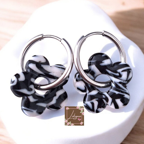 Boucles d'oreilles créoles interchangeables "cléa"