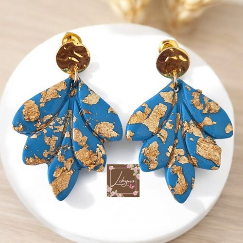 Boucles d'oreilles argile polymère "léna"