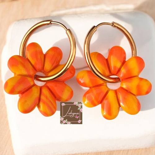 Boucles d'oreilles créoles interchangeables "sunny"