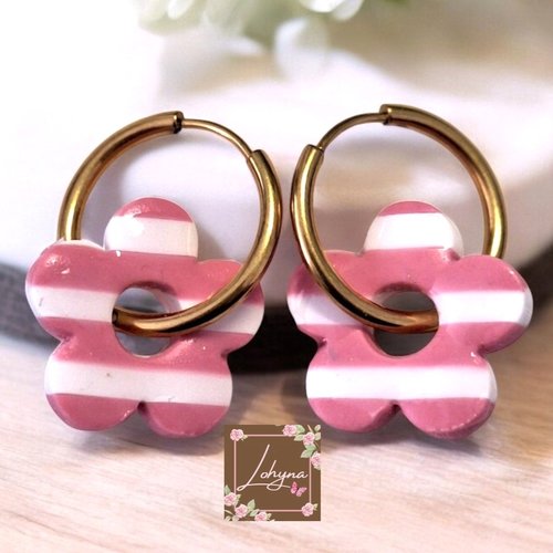 Boucles d'oreilles créoles interchangeables "clara"