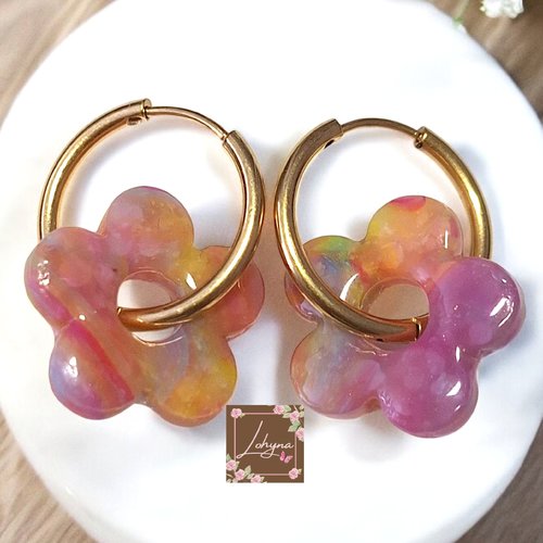 Boucles d'oreilles créoles interchangeables "marie"