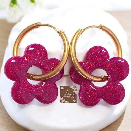 Boucles d'oreilles créoles interchangeables "alya"