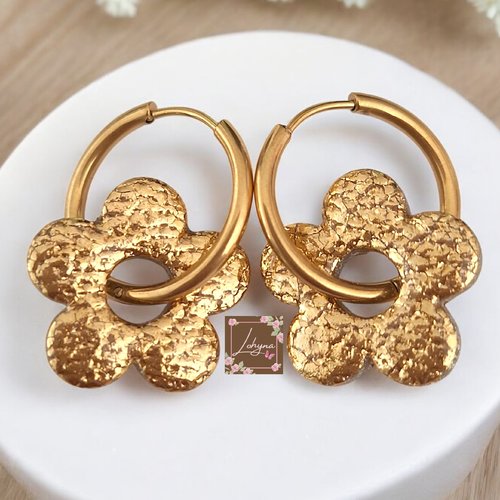 Boucles d'oreilles créoles interchangeables "oriane"