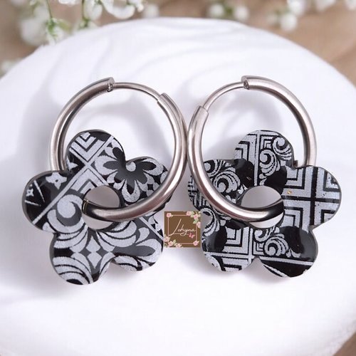 Boucles d'oreilles créoles interchangeables "fiona"