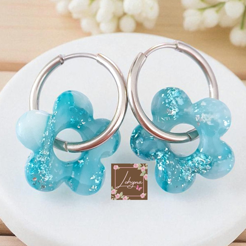 Boucles d'oreilles créoles interchangeables "coralie"