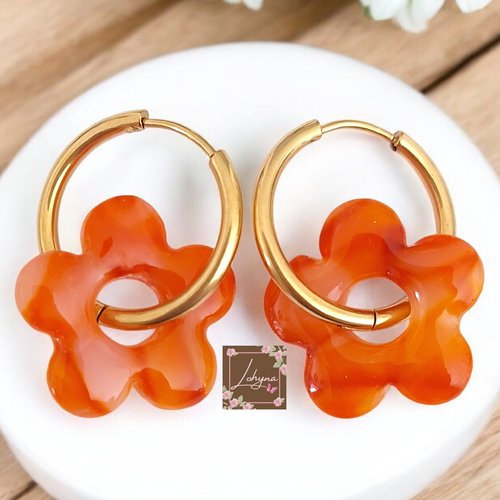 Boucles d'oreilles créoles interchangeables "alba"