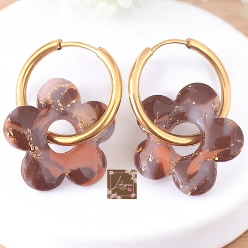 Boucles d'oreilles créoles interchangeables "elya"