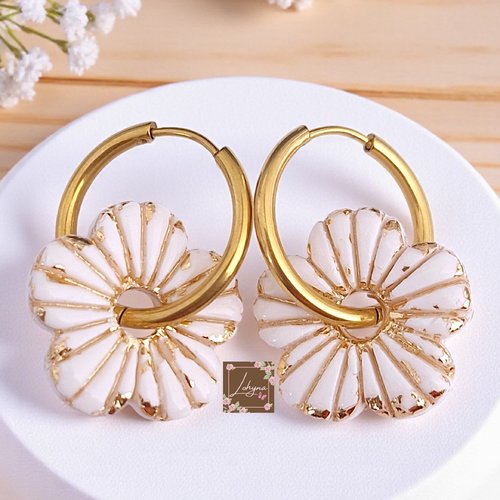 Boucles d'oreilles créoles interchangeables "elise"