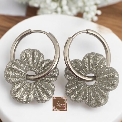 Boucles d'oreilles créoles interchangeables "holly"