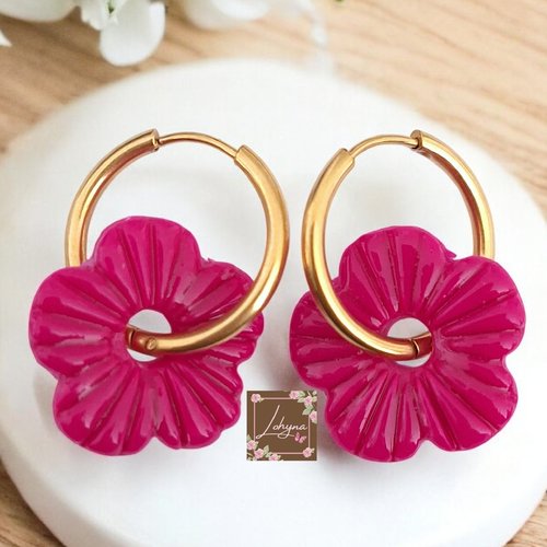 Boucles d'oreilles créoles interchangeables "naomi"