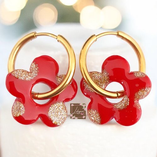 Boucles d'oreilles créoles interchangeables "fête scintillante"