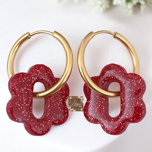 Boucles d'oreilles créoles interchangeables "elena"