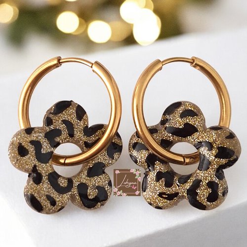 Boucles d'oreilles interchangeables "créoles félines"