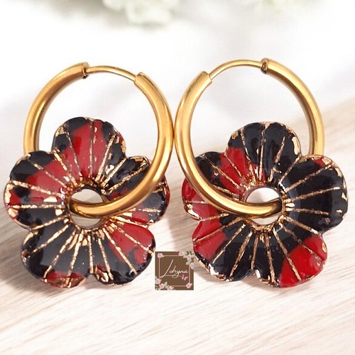 Boucles d'oreilles interchangeables "souffle d'asie"