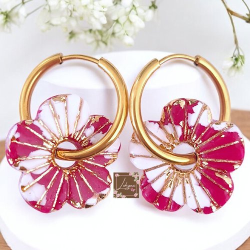 Boucles d'oreilles créoles interchangeable "mélina"