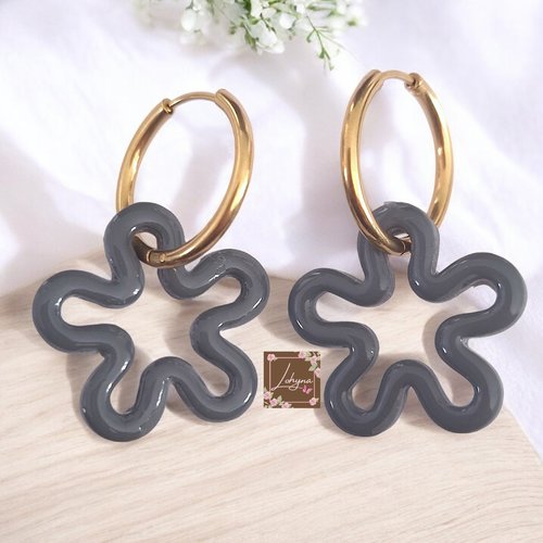 Boucles d'oreilles créoles interchangeables "nao"