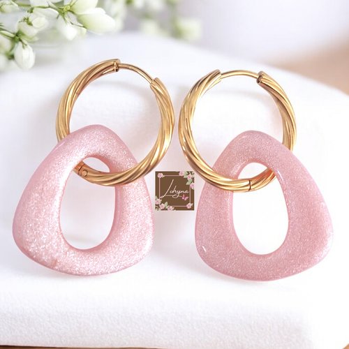 Boucles d'oreilles créoles interchangeable "lya"