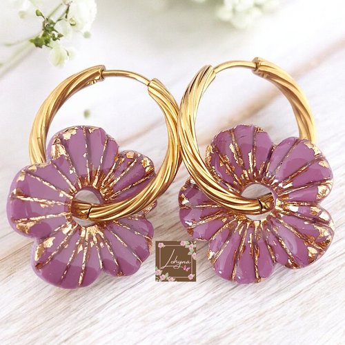 Boucles d'oreilles créoles interchangeables "soline"